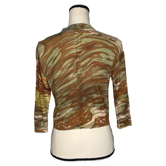 Anthropologie Charlie & Robin Print Linen Blend Cropped Cardigan   Size: S - Picture 3 of 4